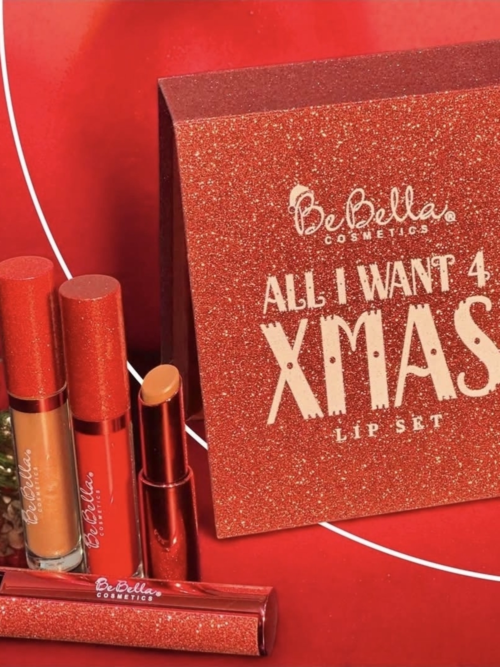 BeBella All I Want 4 Xmas Lip Set — Red & Cream Duo